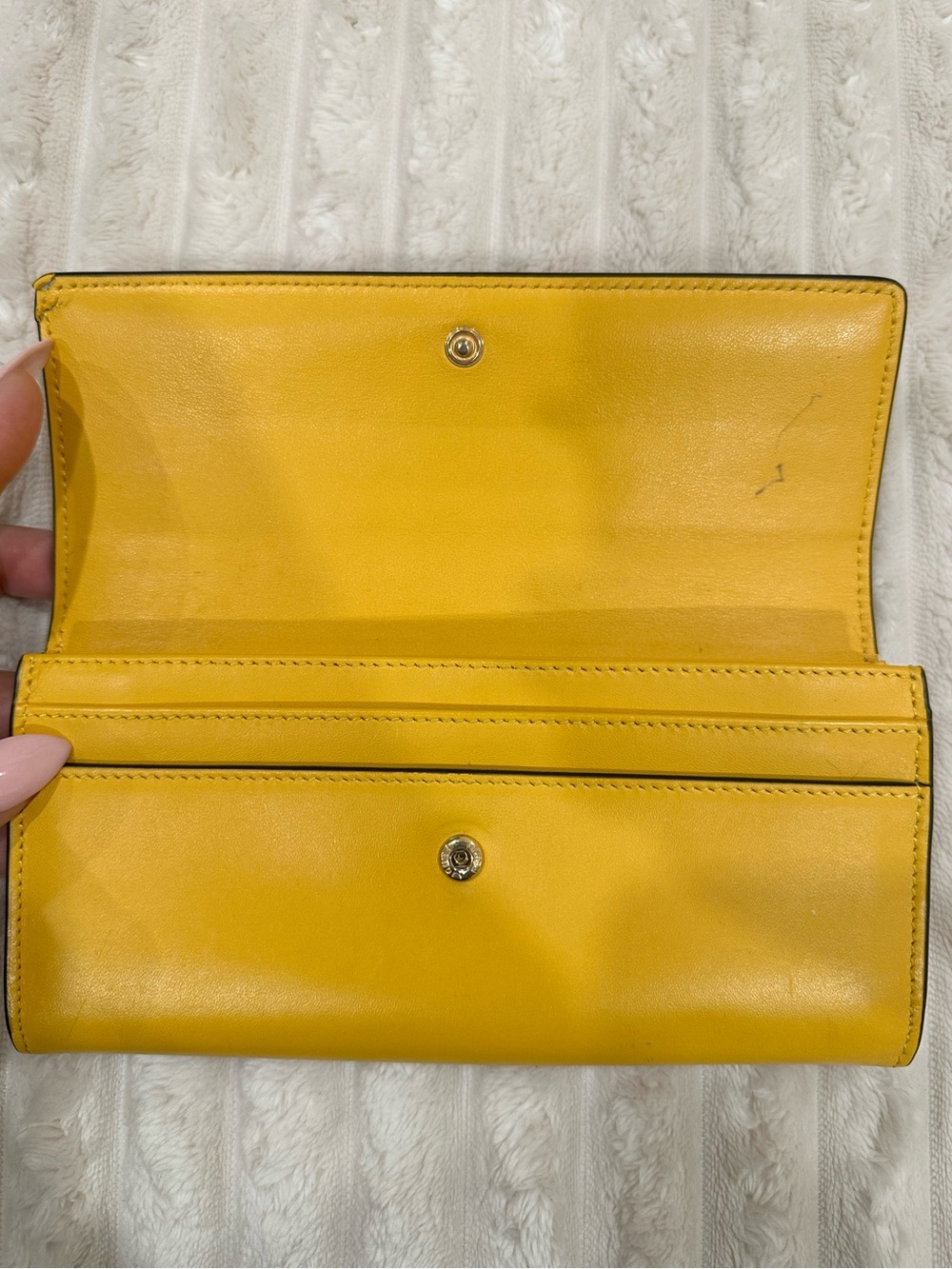 Fendi Roma Yellow Leather Continental Wallet - Picture 5 of 13